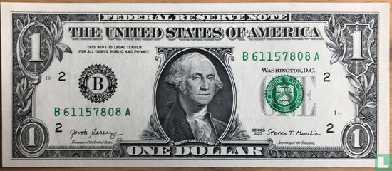 1 dollar des États-Unis (B - New York NY) - Image 1