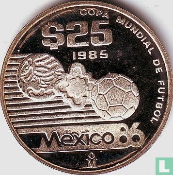 Mexico 25 pesos 1985 (PROOF - type 2) "1986 Football World Cup in Mexico" - Image 1