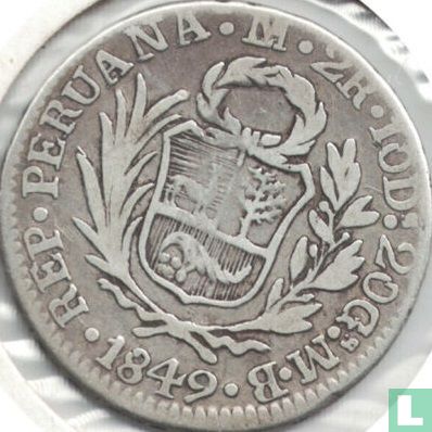 Peru 2 real 1849 - Afbeelding 1