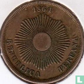 Peru 2 centavos 1864 (koper-nikkel) - Afbeelding 1