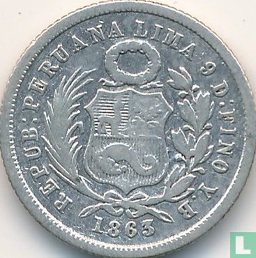 Peru 1 dinero 1863 - Image 1