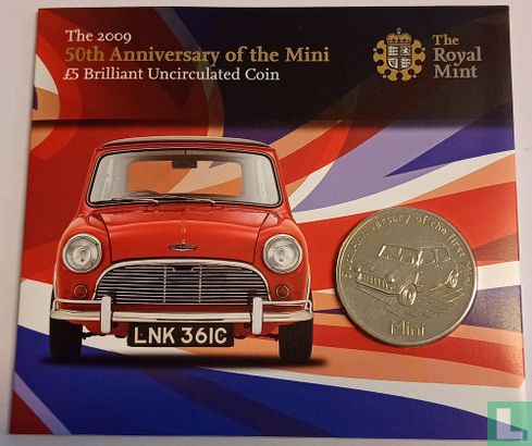 Alderney 5 pounds 2009 (folder) "50th anniversary of the first Mini" - Afbeelding 1