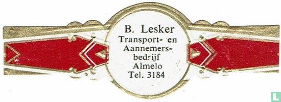 B. Lesker N.V. Transport- en Aannemers-bedrijf Almelo Tel. 3184 - Afbeelding 1