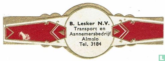 B. Lesker N.V. Transport en Aannemersbedrijf Almelo Tel. 3184 - Afbeelding 1
