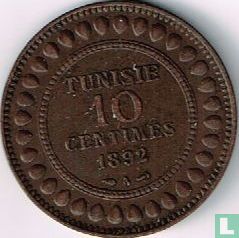 Tunisia 10 centimes 1892 (AH1310) - Image 1