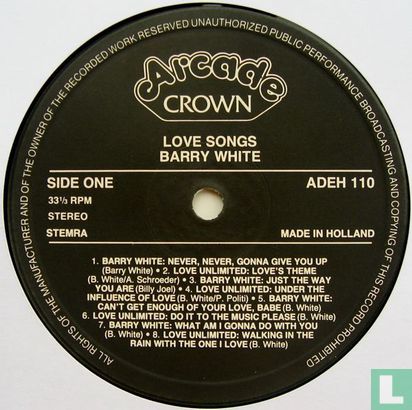 Barry White and Love Unlimited Also Featuring The Love Unlimited Orchestra – Love Songs - Image 3