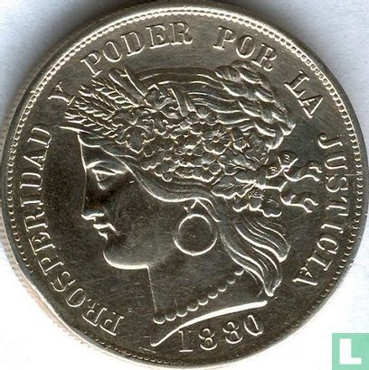 Peru 5 pesetas 1880 (B.) - Image 1