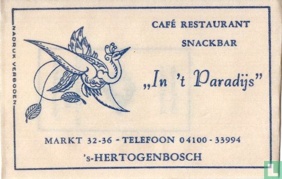 Café Restaurant Snackbar "In 't Paradijs" - Afbeelding 1