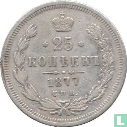 Rusland 25 kopeken 1877 (HI) - Afbeelding 1