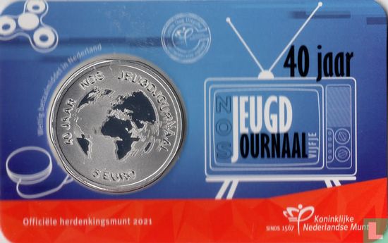 Nederland 5 euro 2021 (coincard - eerste dag uitgifte) "40 years youth news" - Afbeelding 1