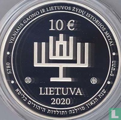 Litouwen 10 euro 2020 (PROOF) "300th anniversary Birth of Elijah ben Solomon Zalman named the Vilna Gaon" - Afbeelding 1