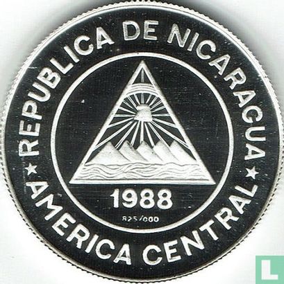Nicaragua 50 córdobas 1988 (PROOF) "Winter Olympics in Calgary" - Afbeelding 2