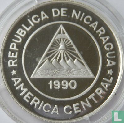 Nicaragua 10000 córdobas 1990 (PROOF) "1992 Winter Olympics in Albertville" - Image 1