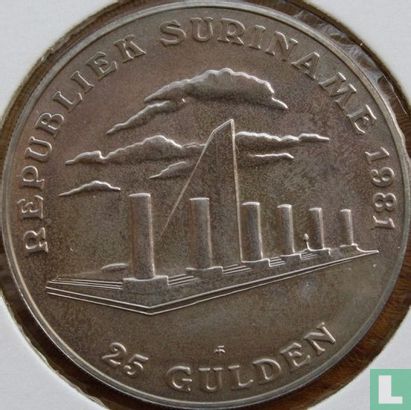 Suriname 25 gulden 1981 "First anniversary of Revolution" - Afbeelding 1