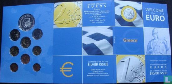 Griekenland jaarset 2002 "Welcome to the first euro" - Afbeelding 1