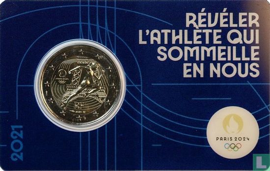 Frankrijk 2 euro 2021 (blauwe coincard) "2024 Summer Olympics in Paris" - Afbeelding 1