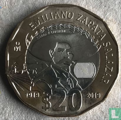 Mexico 20 pesos 2019 "100th anniversary Death of Emiliano Zapata Salazar" - Afbeelding 1
