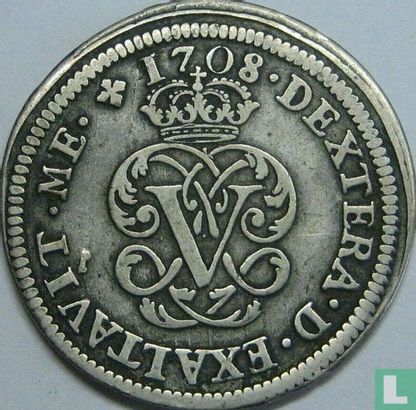 Espagne 2 reales 1708 (PHILIPPUS V - aqueduc) - Image 1