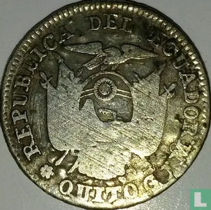 Ecuador ½ real 1849 - Afbeelding 2