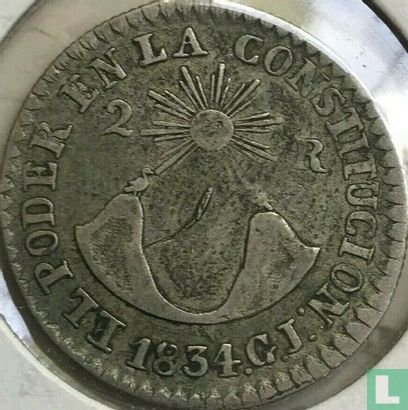 Équateur 2 reales 1834 - Image 1