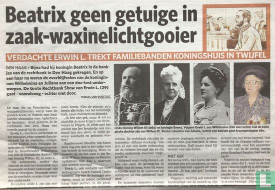 Beatrix geen getuige in zaak-waxinelichtgooier - Image 2