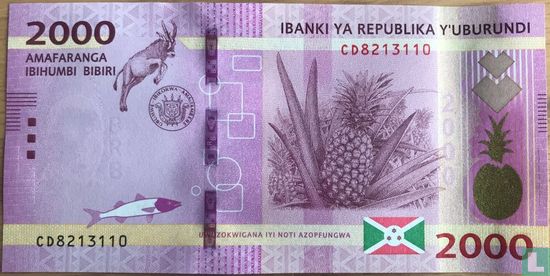 Burundi 2.000 Francs  - Afbeelding 2