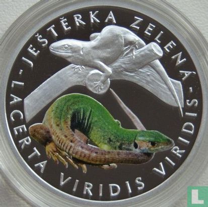 Niue 1 dollar 2017 (PROOF) "European green lizard" - Image 2