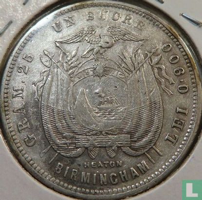 Ecuador 1 sucre 1889 - Image 2