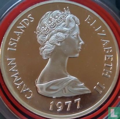 Cayman Islands 25 dollars 1977 (PROOF) "25th anniversary Accession of Queen Elizabeth II" - Image 1