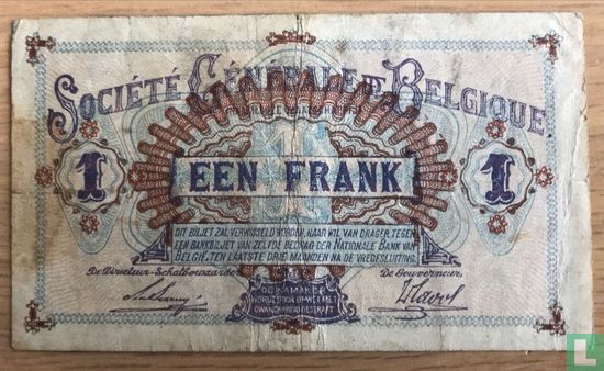 Belgium 1 Franc 1916 - Image 2