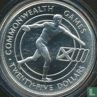 Barbados 25 dollars 1986 (PROOF) "Commonwealth Games in Edinburgh" - Image 2
