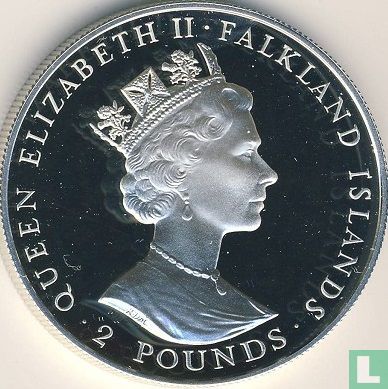 Falkland Islands 2 pounds 1986 (PROOF) "Commonwealth Games in Edinburgh" - Image 2