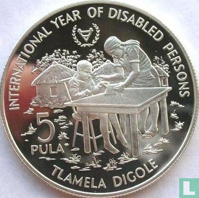 Botswana 5 pula 1981 (PROOF) "International year of disabled persons" - Afbeelding 2