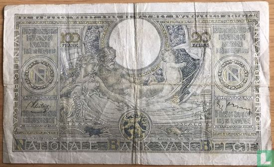 Belgique 100 Francs / 20 Belgas 1938 (22.11) - Image 2