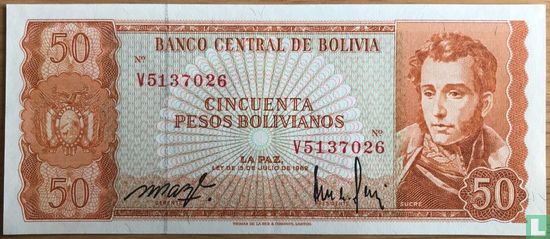 Bolivie 50 pesos boliviens 1962 - Image 1