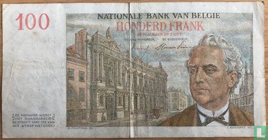 Belgium 100 Francs 1953 - Image 2