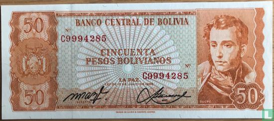 Bolivie 50 pesos boliviens 1962 - Image 1