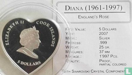 Cookeilanden 5 dollars 2007 (PROOF) "10th anniversary of the death of Lady Diana" - Afbeelding 3