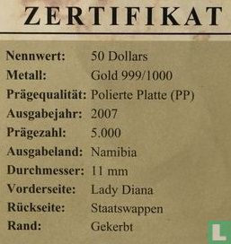 Namibie 50 dollars 2007 (BE) "10th anniversary Death of Princess Diana" - Image 3