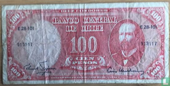 Chile 10 Centesimos at 100 Pesos (Eduardo Figueroa Geisse & Luis Mackenna Shiell) - Image 1