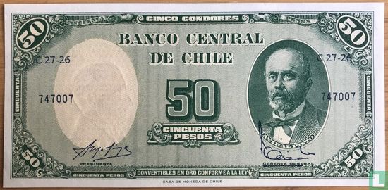 Chile 5 Centesimos at 50 Pesos (Sergio Molina Silva & Francisco Ibañez Barceló) - Image 1