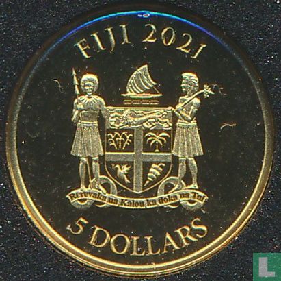Fiji 5 dollars 2021 (PROOF) "Sir Francis Drake - Golden Hind" - Image 1