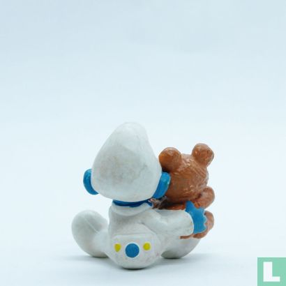 Babysmurf met teddybeer - Afbeelding 2