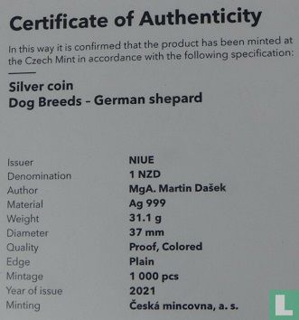 Niue 1 Dollar 2021 (PP) "German shepherd" - Bild 3