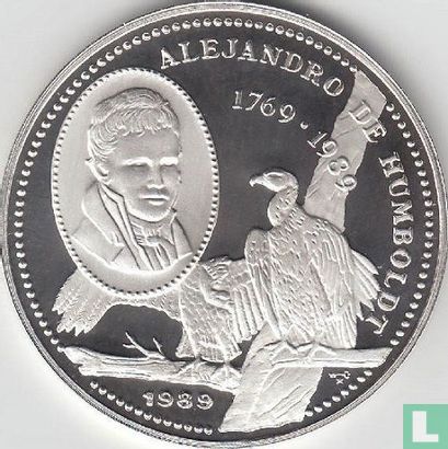Cuba 5 pesos 1989 (PROOF) "220th anniversary Birth of Alexander von Humboldt" - Afbeelding 1
