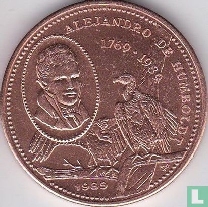 Cuba 1 peso 1989 (cuivre) "220th anniversary Birth of Alexander von Humboldt" - Image 1