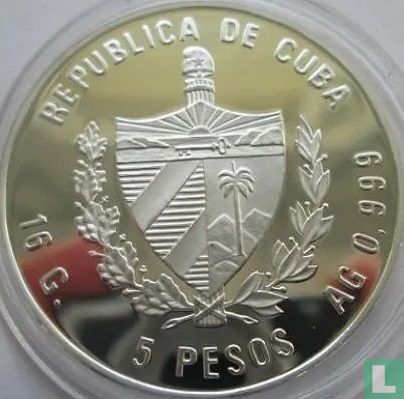 Cuba 5 pesos 1988 (PROOF - type 2) "Means of transportation - Zeppelin" - Afbeelding 2