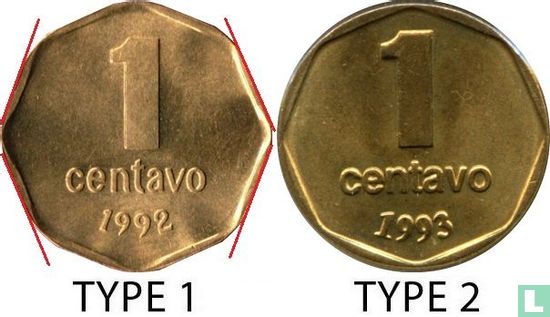 Argentina 1 centavo 1992 (type 1) - Image 3