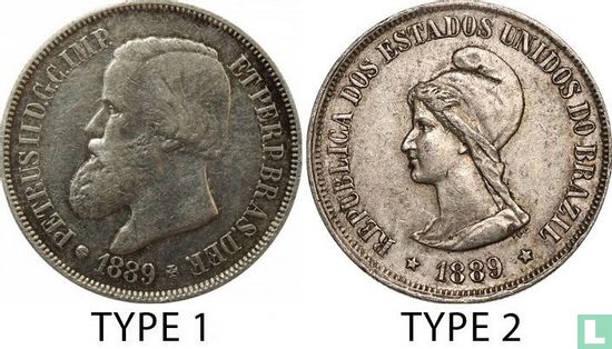 Brazil 1000 réis 1889 (type 1) - Image 3