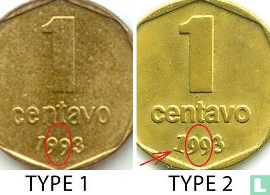 Argentinië 1 centavo 1993 (aluminium-brons - type 1) - Afbeelding 3